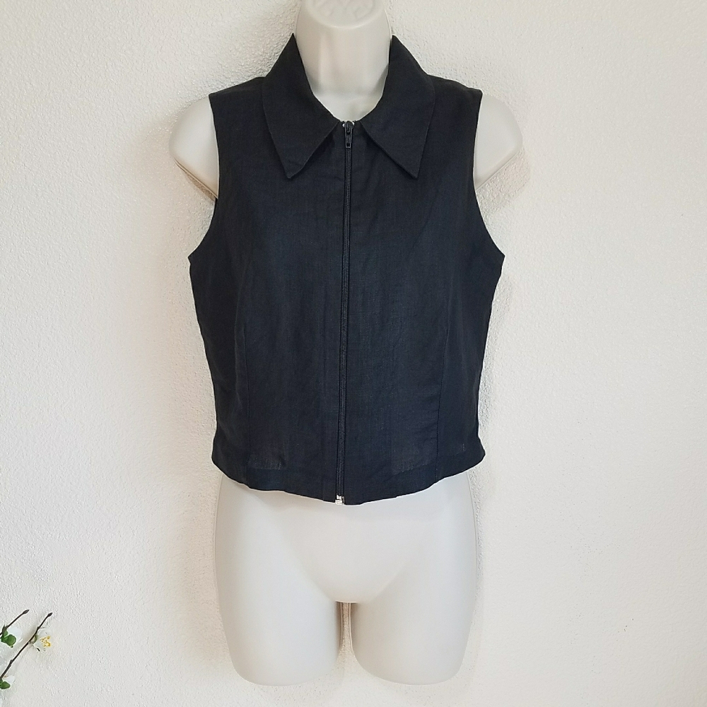 Collette Dinnigan Linen Cropped Tank